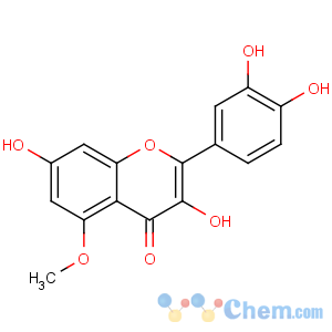 CAS No:529-51-1 2-(3,4-dihydroxyphenyl)-3,7-dihydroxy-5-methoxychromen-4-one