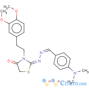 CAS No:53068-43-2 Benzaldehyde,4-(dimethylamino)-,2-[3-[2-(3,4-dimethoxyphenyl)ethyl]-4-oxo-2-thiazolidinylidene]hydrazone