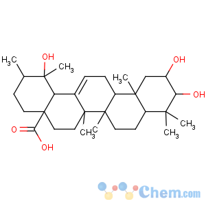 CAS No:53155-25-2 (1R,2R,4aS,6aR,6aS,6bR,8aR,10S,11R,12aR,14bS)-1,10,11-trihydroxy-1,2,6a,<br />6b,9,9,12a-heptamethyl-2,3,4,5,6,6a,7,8,8a,10,11,12,13,<br />14b-tetradecahydropicene-4a-carboxylic acid