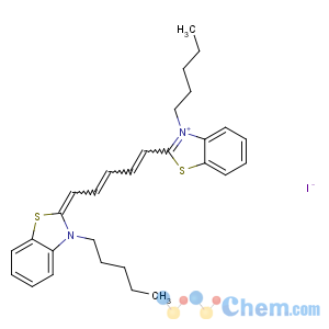 CAS No:53213-96-0 3-pentyl-2-[5-(3-pentyl-1,3-benzothiazol-3-ium-2-yl)penta-2,<br />4-dienylidene]-1,3-benzothiazole