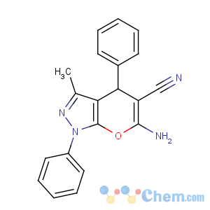 CAS No:53316-57-7 6-AMINO-3-METHYL-1,4-DIPHENYL-1,4-DIHYDRO-PYRANO[2,3-C]PYRAZOLE-5-CARBONITRILE