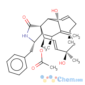 CAS No:53760-19-3 1H-Cycloundec[d]isoindol-1-one,15-(acetyloxy)-2,3,3a,4,5,6,6a,9,10,11,12,15-dodecahydro-6,12-dihydroxy-4,10,12-trimethyl-5-methylene-3-(phenylmethyl)-,(3S,3aR,4S,6S,6aR,7E,10S,12R,13E,15R,15aR)-