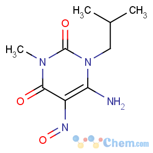 CAS No:54052-67-4 2,4(1H,3H)-Pyrimidinedione,6-amino-3-methyl-1-(2-methylpropyl)-5-nitroso-