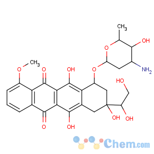 CAS No:54193-28-1 5,12-Naphthacenedione,10-[(3-amino-2,3,6-trideoxy-a-L-lyxo-hexopyranosyl)oxy]-8-[(1S)-1,2-dihydroxyethyl]-7,8,9,10-tetrahydro-6,8,11-trihydroxy-1-methoxy-,(8S,10S)-