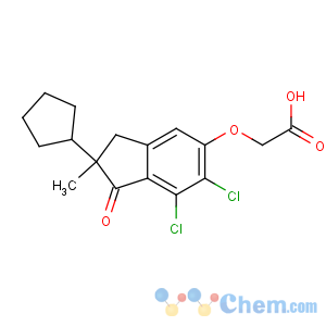 CAS No:54197-31-8 2-[[(2S)-6,<br />7-dichloro-2-cyclopentyl-2-methyl-1-oxo-3H-inden-5-yl]oxy]acetic acid