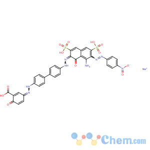 CAS No:5422-17-3 Benzoic acid,5-[2-[4'-[2-[8-amino-1-hydroxy-7-[2-(4-nitrophenyl)diazenyl]-3,6-disulfo-2-naphthalenyl]diazenyl][1,1'-biphenyl]-4-yl]diazenyl]-2-hydroxy-,sodium salt (1:3)