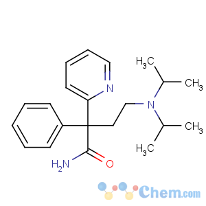 CAS No:54687-36-4 4-[bis(1-methylethyl)amino]-2-phenyl-2-pyridin-2-ylbutanamide hydrochloride