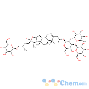 CAS No:54848-30-5 b-D-Glucopyranoside, (3b,22a,25R)-26-(b-D-glucopyranosyloxy)-22-hydroxyfurost-5-en-3-yl O-6-deoxy-a-L-mannopyranosyl-(1®