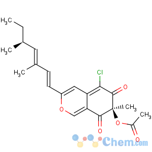 CAS No:549-23-5 6H-2-Benzopyran-6,8(7H)-dione,7-(acetyloxy)-5-chloro-3-[(1E,3E,5S)-3,5-dimethyl-1,3-heptadien-1-yl]-7-methyl-,(7R)-