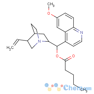 CAS No:549-66-6 [(R)-[(2S,4S,<br />5R)-5-ethenyl-1-azabicyclo[2.2.2]octan-2-yl]-(6-methoxyquinolin-4-yl)<br />methyl] pentanoate