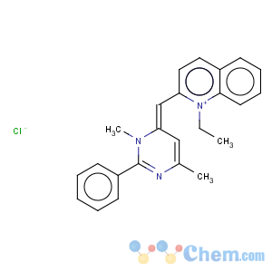 CAS No:550-15-2 Quinolinium,2-[(3,6-dimethyl-2-phenyl-4(3H)-pyrimidinylidene)methyl]-1-ethyl-, chloride(1:1)