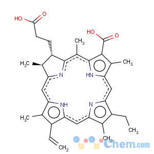 CAS No:550-52-7 21h,23h-porphine-7-propanoic acid, 3-carboxy-13-ethenyl-18-ethyl-7,8-dihydro-2,5,8,12,17-pentamethyl-, (7s,8s)-