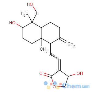 CAS No:5508-58-7 (3E,4S)-3-[2-[(1R,4aS,5R,6R,8aS)-6-hydroxy-5-(hydroxymethyl)-5,<br />8a-dimethyl-2-methylidene-3,4,4a,6,7,<br />8-hexahydro-1H-naphthalen-1-yl]ethylidene]-4-hydroxyoxolan-2-one