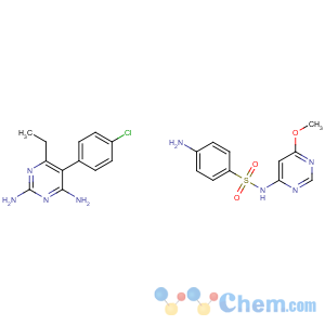 CAS No:55128-75-1 4-amino-N-(6-methoxypyrimidin-4-yl)benzenesulfonamide - 5-(4-chlorophenyl)-6-ethylpyrimidine-2,4-diamine (1:1)