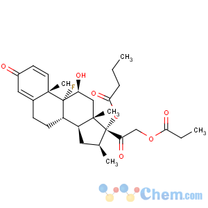 CAS No:5534-02-1 Pregna-1,4-diene-3,20-dione,9-fluoro-11-hydroxy-16-methyl-17-(1-oxobutoxy)-21-(1-oxopropoxy)-, (11b,16b)-