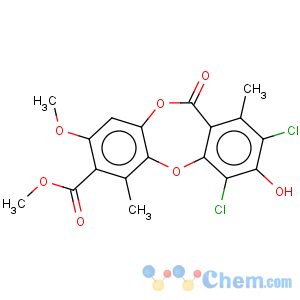 CAS No:55365-63-4 11H-Dibenzo[b,e][1,4]dioxepin-7-carboxylicacid, 2,4-dichloro-3-hydroxy-8-methoxy-1,6-dimethyl-11-oxo-, methyl ester