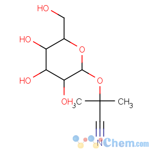 CAS No:554-35-8 2-methyl-2-[(2S,3R,4S,5S,6R)-3,4,<br />5-trihydroxy-6-(hydroxymethyl)oxan-2-yl]oxypropanenitrile