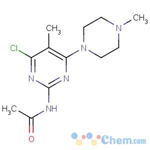 CAS No:55477-34-4 N-[4-chloro-5-methyl-6-(4-methylpiperazin-1-yl)pyrimidin-2-yl]acetamide