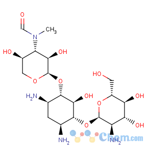 CAS No:55904-33-1 4-o-(2-amino-2-deoxy-?-d-glucopyranosyl)-6-o-[3-deoxy-3-[formyl(methyl)amino]-?-d-xylopyranosyl]-2-deoxy-d-streptamine