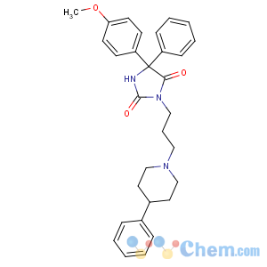 CAS No:56079-81-3 5-(4-methoxyphenyl)-5-phenyl-3-[3-(4-phenylpiperidin-1-yl)propyl]<br />imidazolidine-2,4-dione