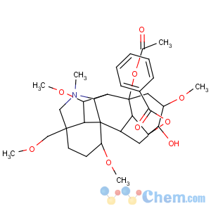 CAS No:561-07-9 Aconitane-8,13,14-triol,1,6,16-trimethoxy-4-(methoxymethyl)-20-methyl-, 8-acetate 14-benzoate, (1a,6a,14a,16b)-