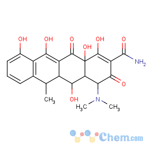 CAS No:564-25-0 (4S,4aR,5S,5aR,6R,12aR)-4-(dimethylamino)-1,5,10,11,<br />12a-pentahydroxy-6-methyl-3,12-dioxo-4a,5,5a,<br />6-tetrahydro-4H-tetracene-2-carboxamide