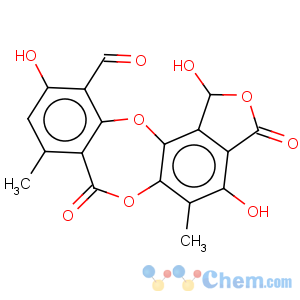 CAS No:571-67-5 7H-Isobenzofuro[4,5-b][1,4]benzodioxepin-11-carboxaldehyde,1,3-dihydro-1,4,10-trihydroxy-5,8-dimethyl-3,7-dioxo-
