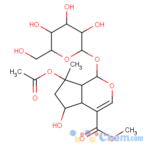 CAS No:57420-46-9 methyl<br />(1S,4aS,5R,7S,7aS)-7-acetyloxy-5-hydroxy-7-methyl-1-[(2S,3R,4S,5S,6R)-3,<br />4,5-trihydroxy-6-(hydroxymethyl)oxan-2-yl]oxy-4a,5,6,<br />7a-tetrahydro-1H-cyclopenta[c]pyran-4-carboxylate