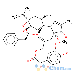 CAS No:57444-62-9 Benzeneacetic acid,4-hydroxy-3-methoxy-,[(2S,3aR,3bS,6aR,9aR,9bR,10R,11aR)-3a,3b,6,6a,9a,10,11,11a-octahydro-6a-hydroxy-8,10-dimethyl-11a-(1-methylethenyl)-7-oxo-2-(phenylmethyl)-7H-2,9b-epoxyazuleno[5,4-e]-1,3-benzodioxol-5-yl]methylester