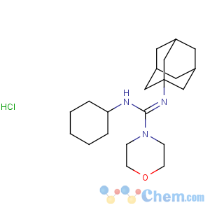 CAS No:57568-80-6 4-Morpholinecarboximidamide,N-cyclohexyl-N'-tricyclo[3.3.1.13,7]dec-1-yl-, hydrochloride (1:1)