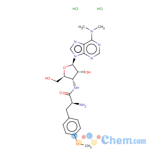 CAS No:58-58-2 Adenosine,3'-[[(2S)-2-amino-3-(4-methoxyphenyl)-1-oxopropyl]amino]-3'-deoxy-N,N-dimethyl-,hydrochloride (1:2)