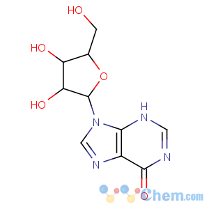 CAS No:58-63-9 9-[(2R,3R,4S,5R)-3,<br />4-dihydroxy-5-(hydroxymethyl)oxolan-2-yl]-3H-purin-6-one