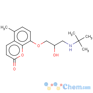 CAS No:58409-59-9 2H-1-Benzopyran-2-one,8-[3-[(1,1-dimethylethyl)amino]-2-hydroxypropoxy]-5-methyl-