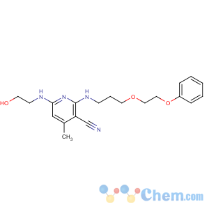 CAS No:58444-23-8 6-(2-hydroxyethylamino)-4-methyl-2-[3-(2-phenoxyethoxy)propylamino]<br />pyridine-3-carbonitrile