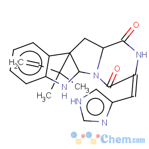 CAS No:58735-64-1 2H-Pyrazino[1',2':1,5]pyrrolo[2,3-b]indole-1,4(3H,5aH)-dione,10b-(1,1-dimethyl-2-propen-1-yl)-6,10b,11,11a-tetrahydro-3-(1H-imidazol-5-ylmethylene)-,(3E,5aS,10bR,11aS)-