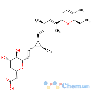 CAS No:58857-02-6 L-gluco-Non-8-enonicacid,3,7-anhydro-2,4,8,9-tetradeoxy-9-[(1S,2S,3R)-2-[(1E,3R,4E)-5-[(2R,6R)-6-ethyl-3,6-dihydro-5-methyl-2H-pyran-2-yl]-3-methyl-1,4-hexadien-1-yl]-3-methylcyclopropyl]-,(8E)-