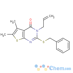 CAS No:5895-47-6 2-benzylsulfanyl-5,6-dimethyl-3-prop-2-enylthieno[2,3-d]pyrimidin-4-one