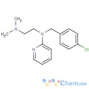 CAS No:59-32-5 N'-[(4-chlorophenyl)methyl]-N,N-dimethyl-N'-pyridin-2-ylethane-1,<br />2-diamine