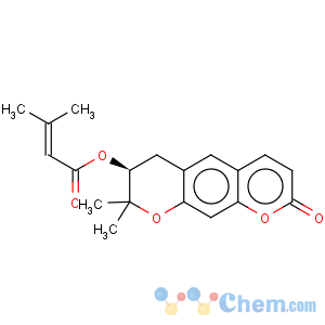 CAS No:5928-25-6 2-Butenoic acid,3-methyl-,(7S)-7,8-dihydro-8,8-dimethyl-2-oxo-2H,6H-pyrano[3,2-g]-1-benzopyran-7-yl ester