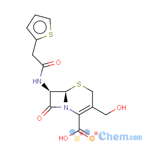 CAS No:5935-65-9 5-Thia-1-azabicyclo[4.2.0]oct-2-ene-2-carboxylicacid, 3-(hydroxymethyl)-8-oxo-7-[[2-(2-thienyl)acetyl]amino]-, (6R,7R)-