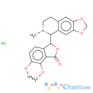 CAS No:5936-28-7 1(3H)-Isobenzofuranone,6,7-dimethoxy-3-[(5R)-5,6,7,8-tetrahydro-6-methyl-1,3-dioxolo[4,5-g]isoquinolin-5-yl]-,hydrochloride (1:1), (3S)-