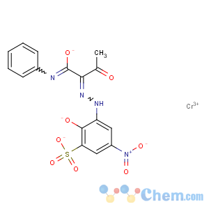 CAS No:59459-51-7 (3-((1-(Anilinocarbonyl)-2-oxopropyl)azo)-2-hydroxy-5-nitrobenzene-1-sulphonato(3-))chromium