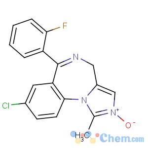 CAS No:59468-86-9 8-chloro-6-(2-fluorophenyl)-1-methyl-2-oxido-4H-imidazo[1,5-a][1,<br />4]benzodiazepin-2-ium