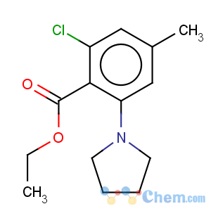 CAS No:59686-39-4 Benzoic acid,2-chloro-4-methyl-6-(1-pyrrolidinyl)-, ethyl ester