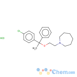 CAS No:59767-13-4 1H-AZEPINE, HEXAHYDRO-1-(2-((p-CHLORO-alpha-METHYL-alpha-PHENYLBENZYL)OXY)ETHYL)