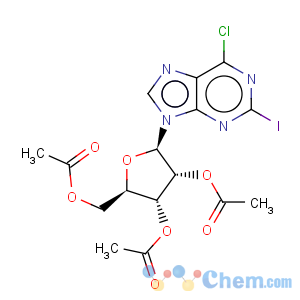 CAS No:5987-76-8 acetic acid (2r,3r,4r,5r)-3,4-diacetoxy-5-(6-chloro-2-iodo-purin-9-yl)-tetrahydro-furan-2-ylmethyl ester