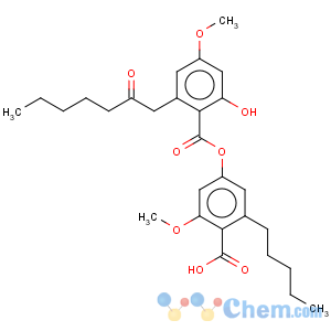 CAS No:6009-12-7 Benzoic acid,2-hydroxy-4-methoxy-6-(2-oxoheptyl)-, 4-carboxy-3-methoxy-5-pentylphenyl ester