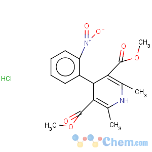 CAS No:60299-11-8 3,5-Pyridinedicarboxylicacid, 1,4-dihydro-2,6-dimethyl-4-(2-nitrophenyl)-, 3,5-dimethyl ester,hydrochloride (1:1)