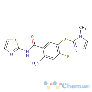 CAS No:603107-76-2 2-amino-4-fluoro-5-(1-methylimidazol-2-yl)sulfanyl-N-(1,<br />3-thiazol-2-yl)benzamide