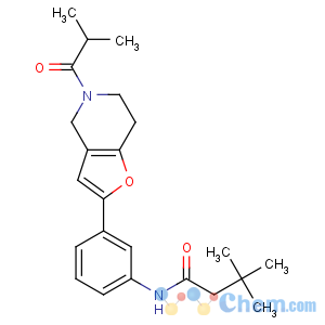 CAS No:6040-06-8 3,3-dimethyl-N-[3-[5-(2-methylpropanoyl)-6,7-dihydro-4H-furo[3,<br />2-c]pyridin-2-yl]phenyl]butanamide